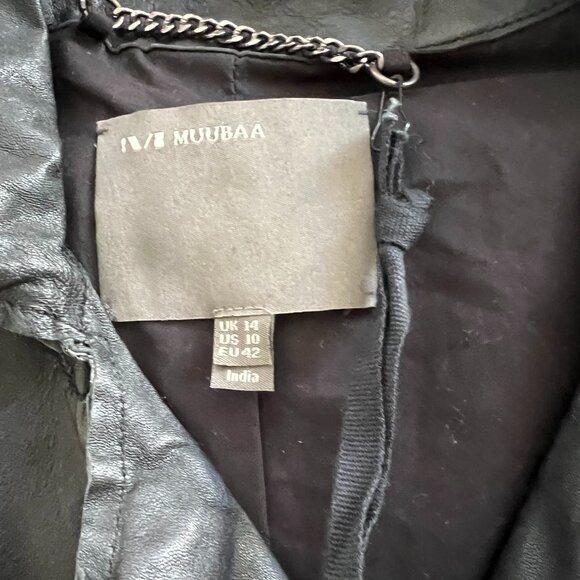 NWT black leather MUUBAA jacket size US10 UK14 EU42 - Picture 4 of 15